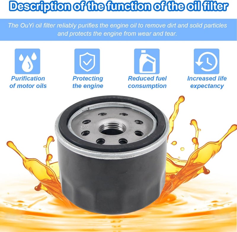 Grngven 492932S Oil Filter 696854 Oil Filter for Lawn Mower, 696854 492932 795890 695396 492932B 492056 842921 Filter Compatible with Kawasaki Kohler Lawn Mower 5076 492056 - Image 5